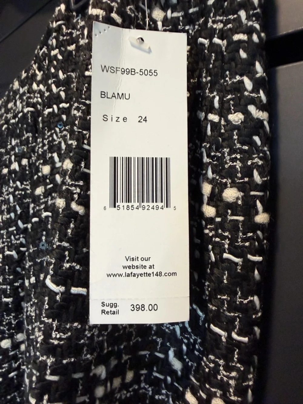 Lafayette 148 Black & White Tweed with Sequins Jacket and Skirt (NWT) - Picture 10 of 10